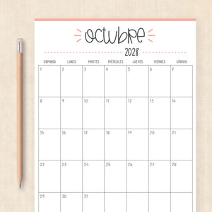 calendario 2028 para imprimir