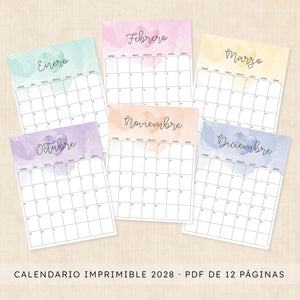 calendario 2028 para imprimir