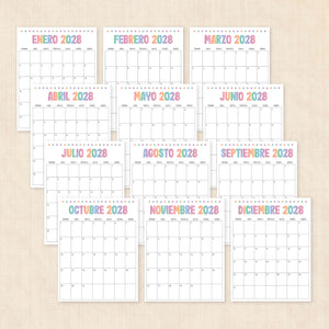 calendario 2028 para imprimir
