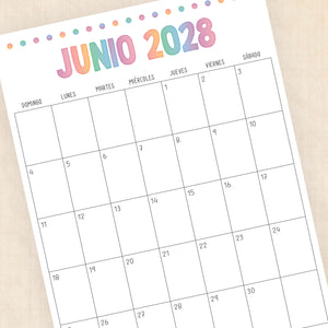 calendario 2028 para imprimir