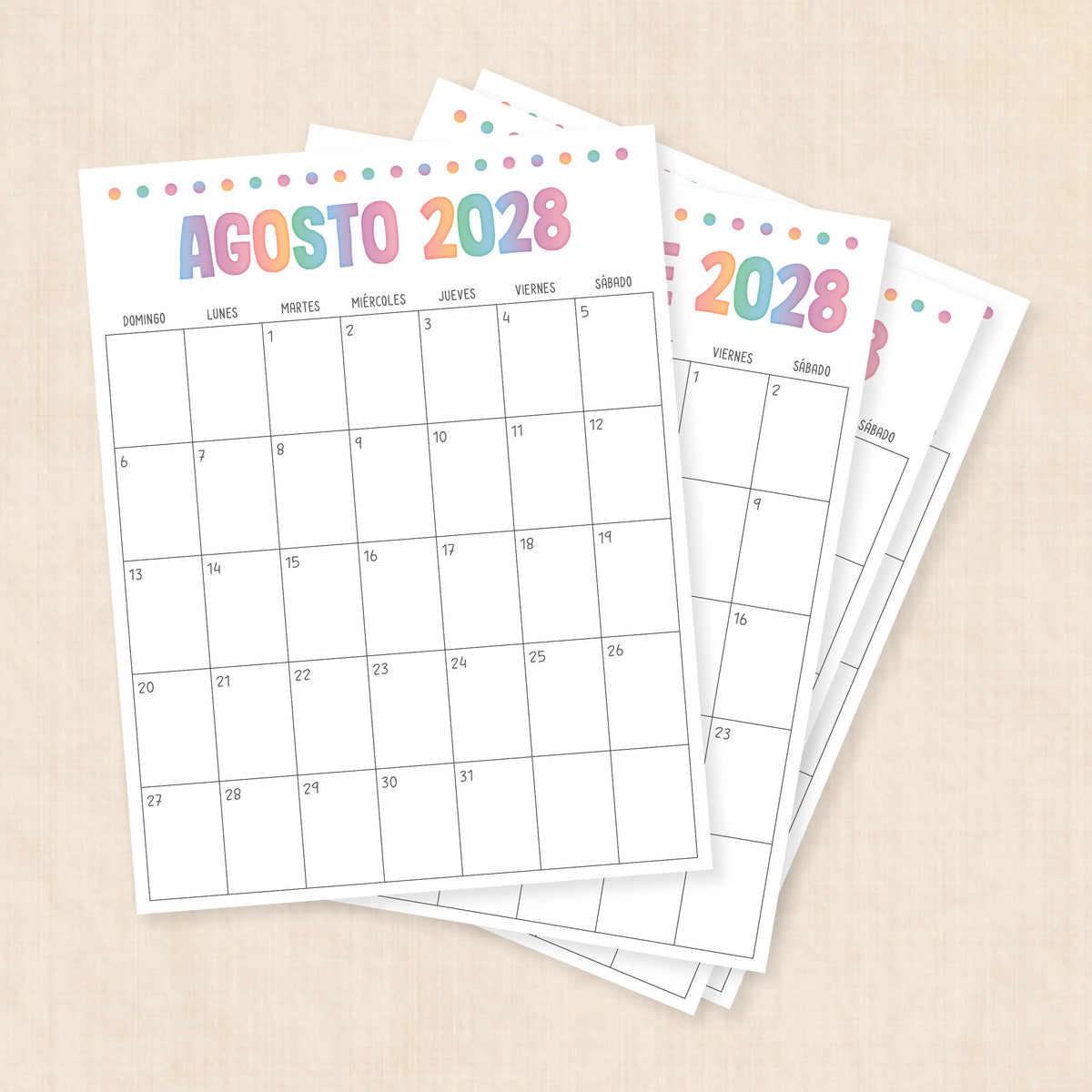 calendario 2028 para imprimir