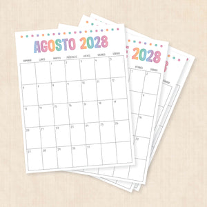 calendario 2028 para imprimir