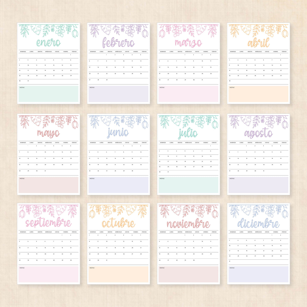 calendario 2028 para imprimir