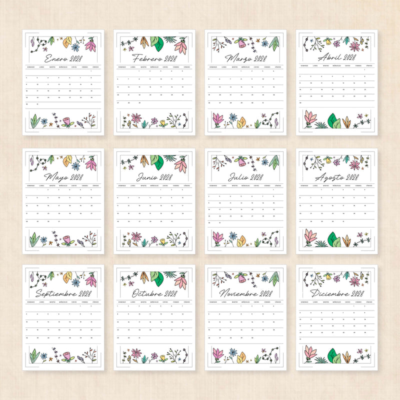 calendario 2028 para imprimir