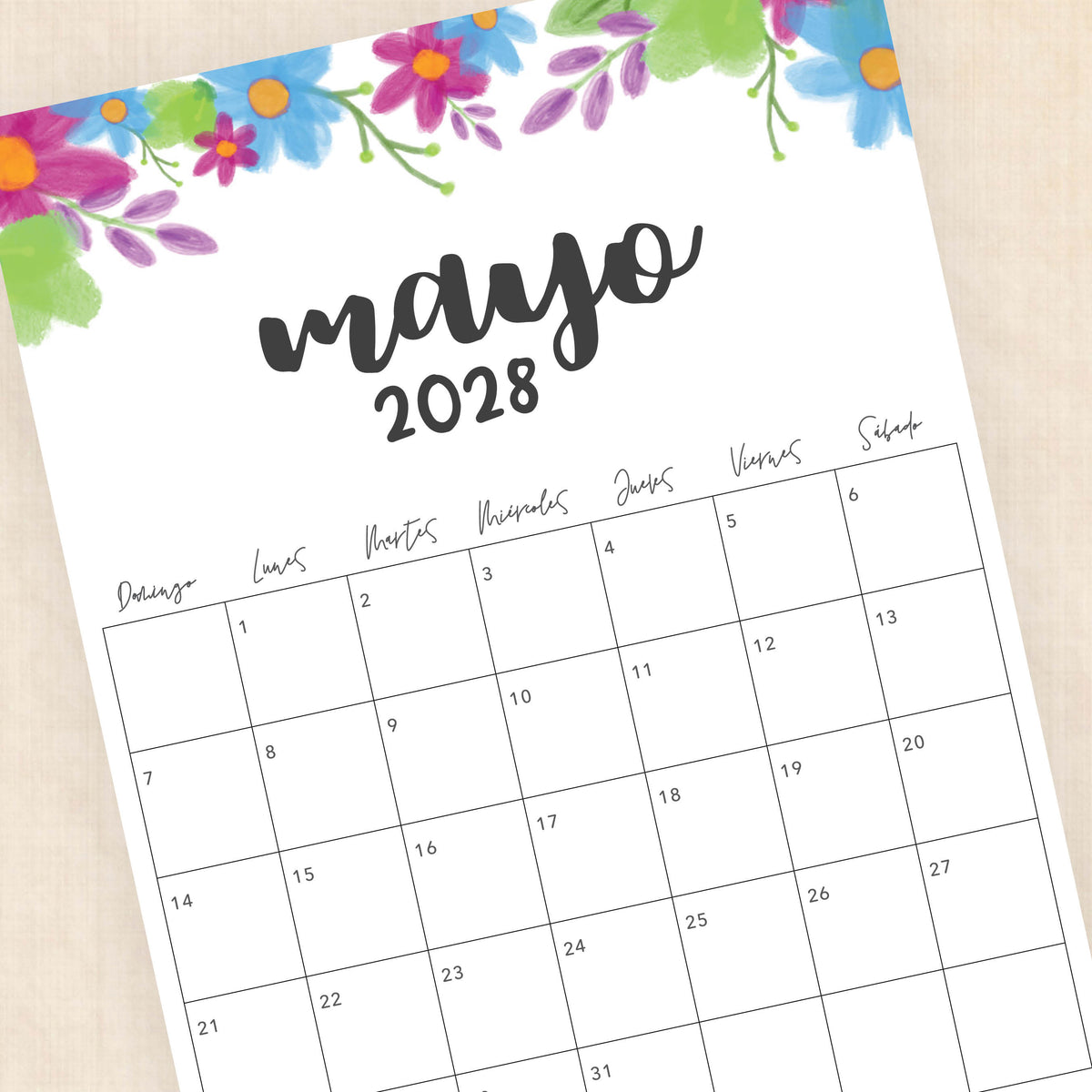 calendario 2028 para imprimir