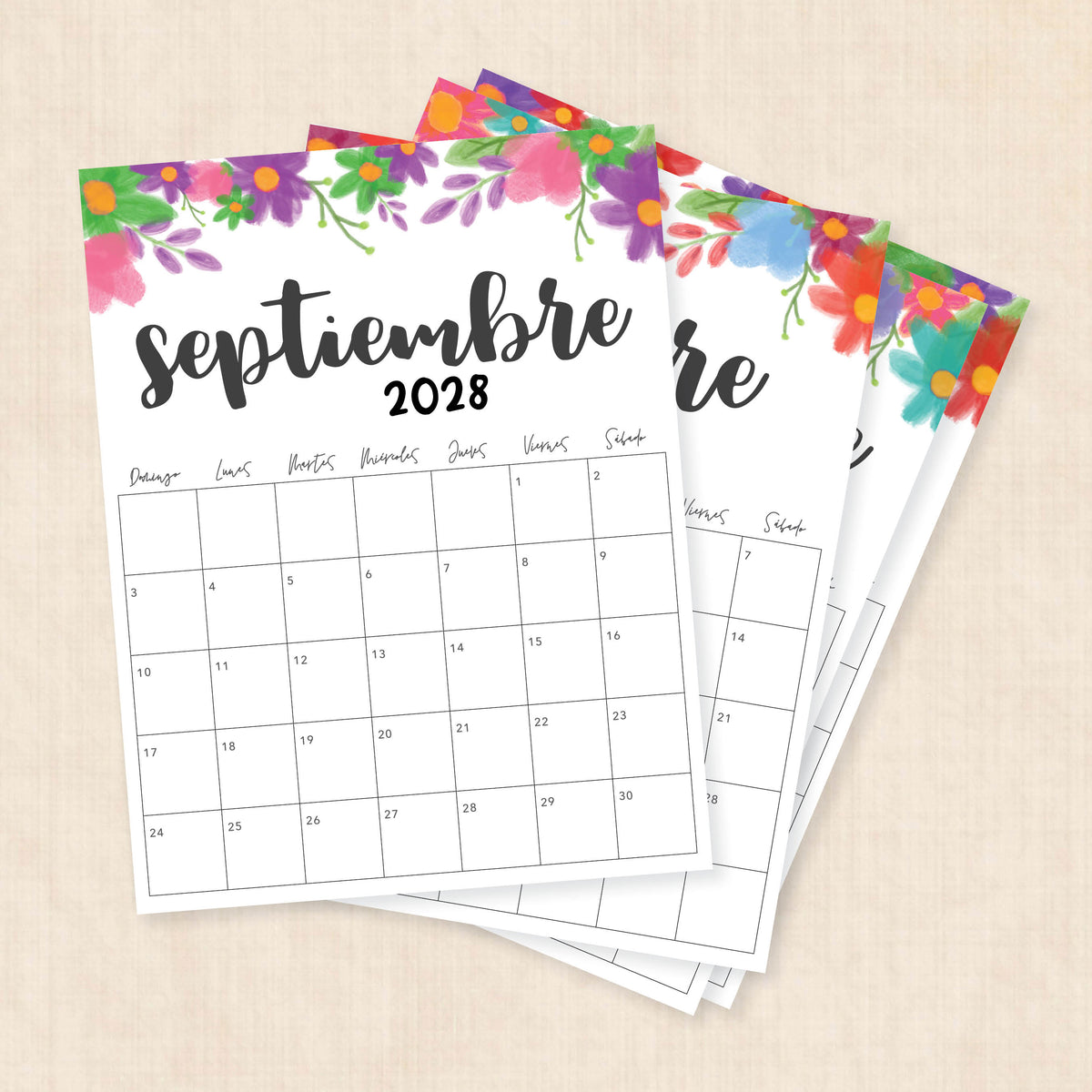 calendario 2028 para imprimir
