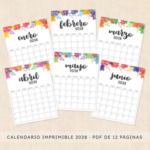 calendario 2028 para imprimir