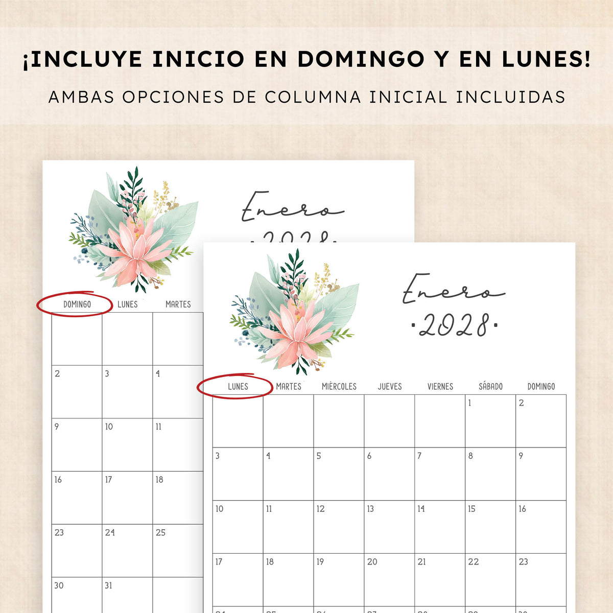 calendario 2028 para imprimir