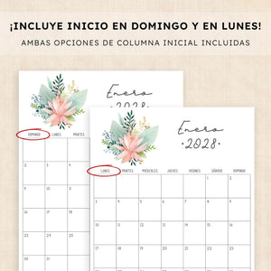 calendario 2028 para imprimir