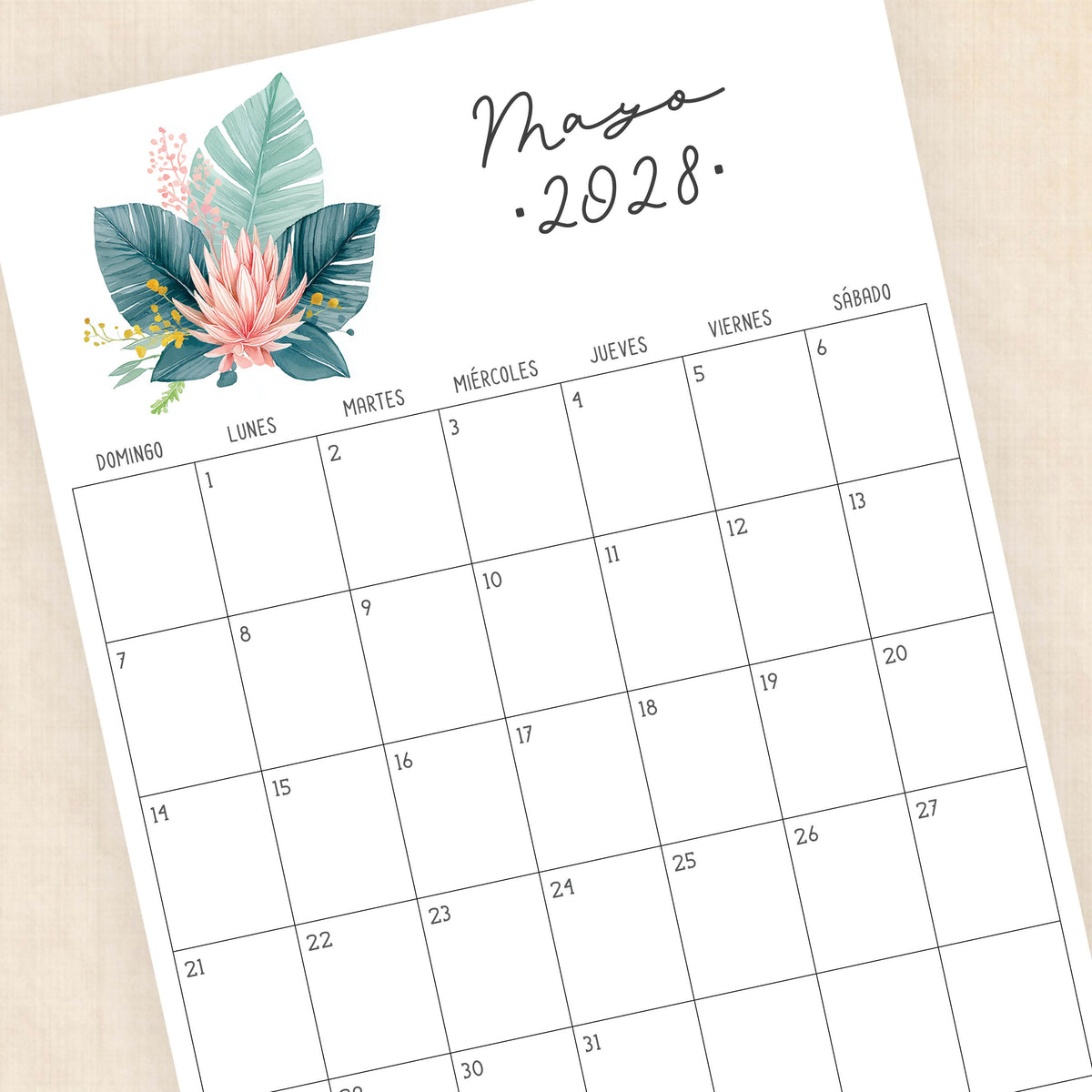 calendario 2028 para imprimir