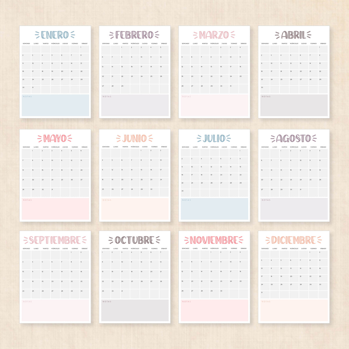 calendario 2028 para imprimir