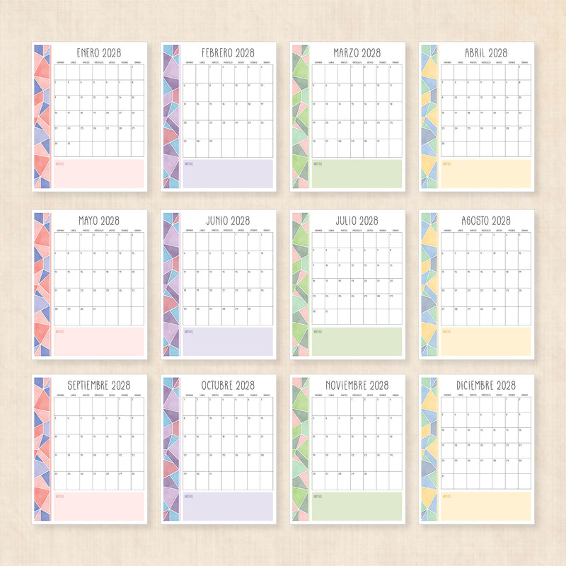 calendario 2028 para imprimir
