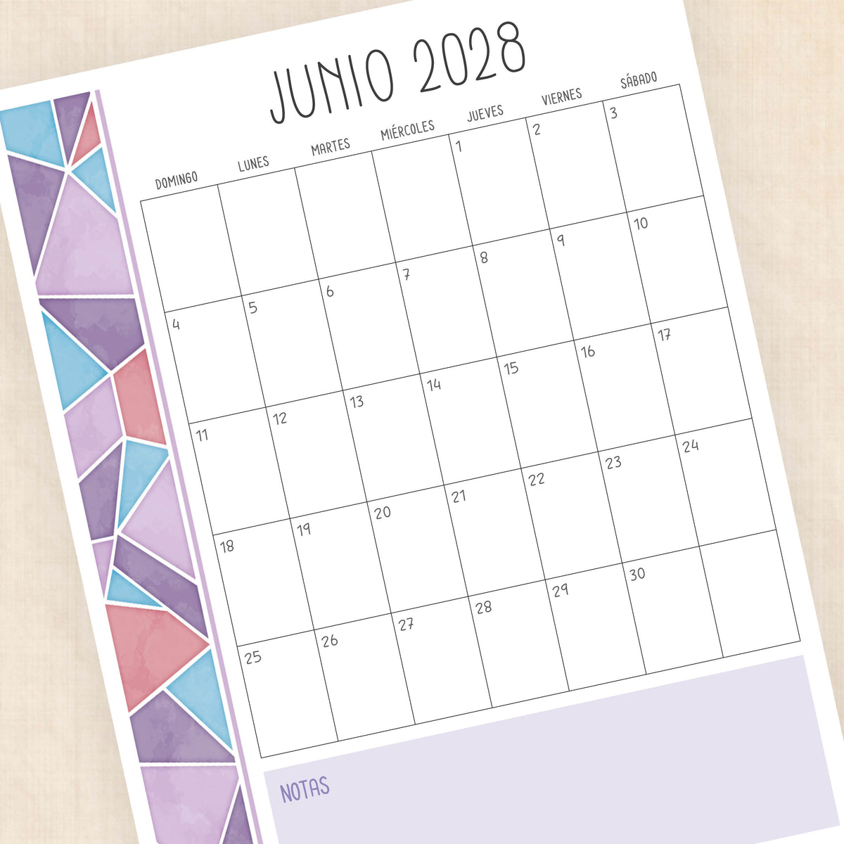 calendario 2028 para imprimir