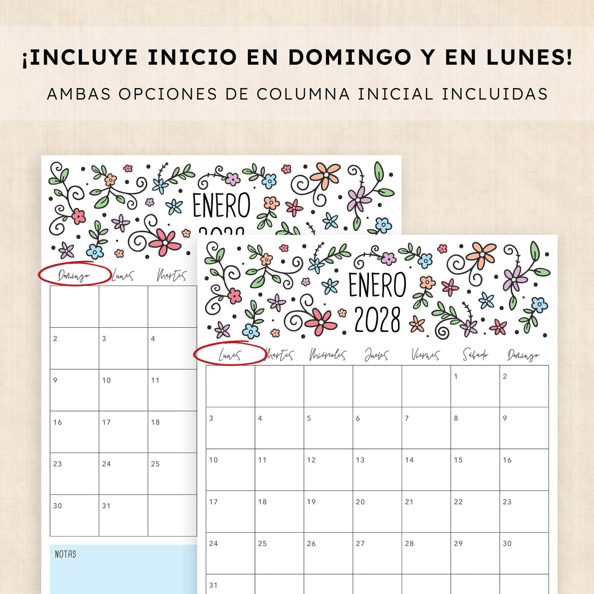 calendario 2028 para imprimir
