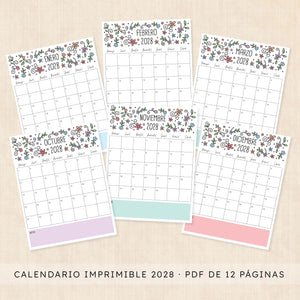 calendario 2028 para imprimir