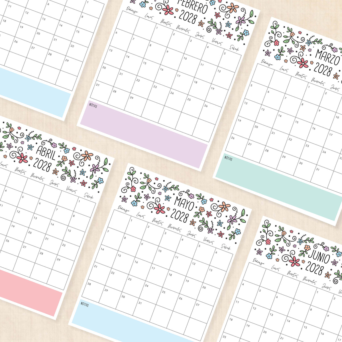 calendario 2028 para imprimir