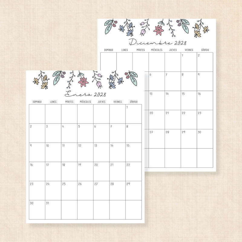 calendario 2028 para imprimir