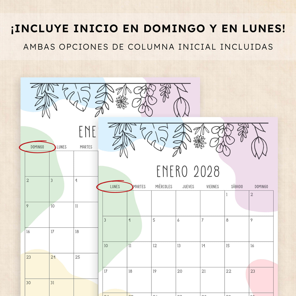 calendario 2028 para imprimir