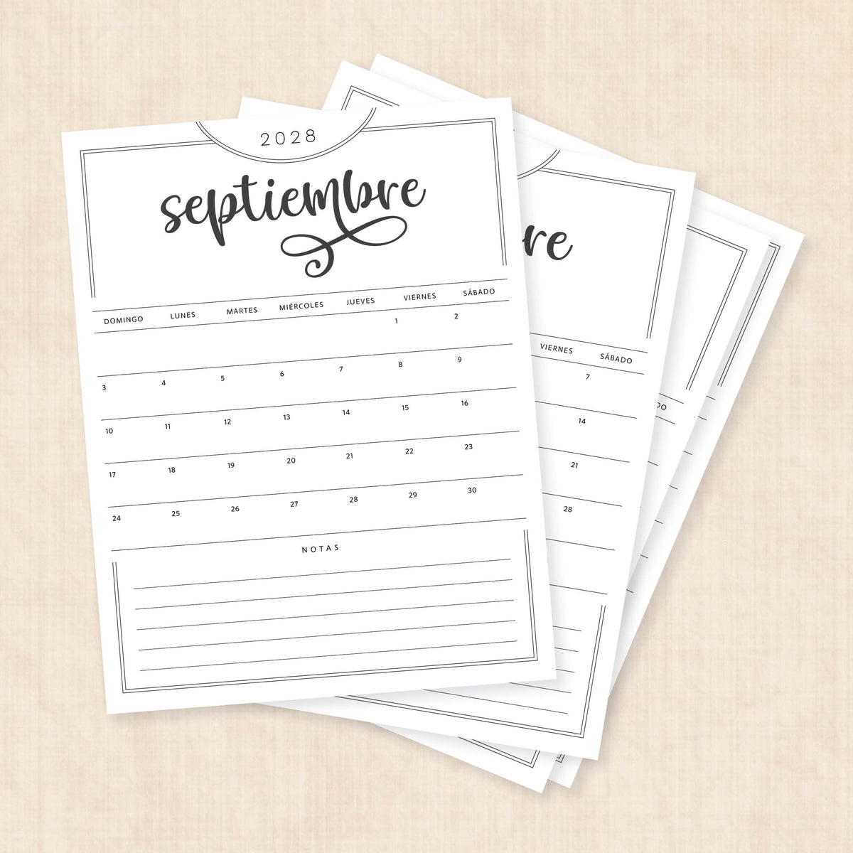 calendario 2028 para imprimir