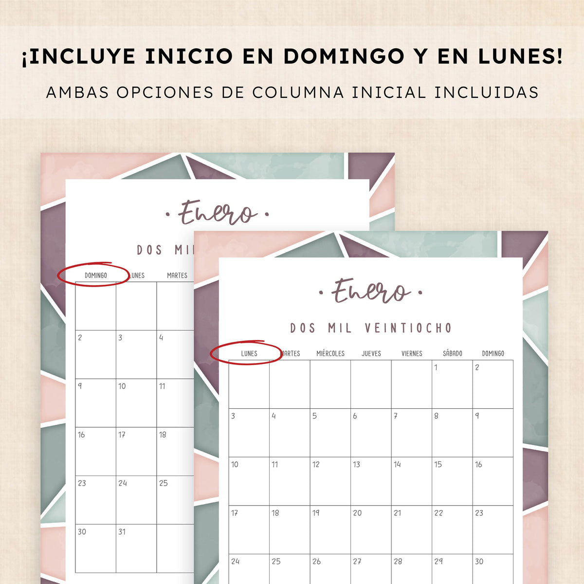 calendario 2028 para imprimir