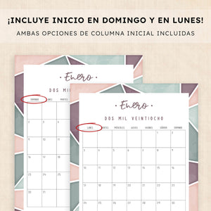 calendario 2028 para imprimir
