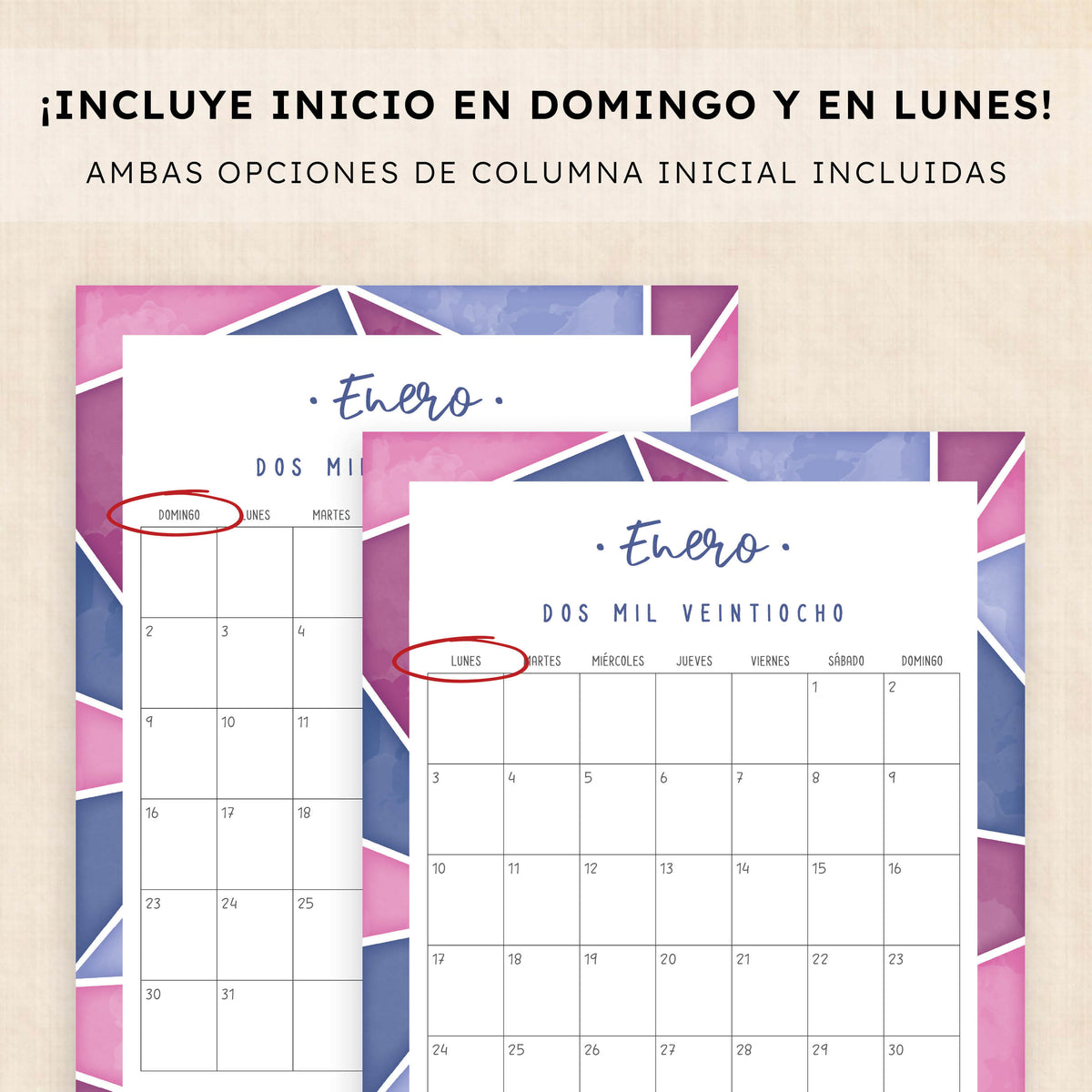 calendario 2028 para imprimir