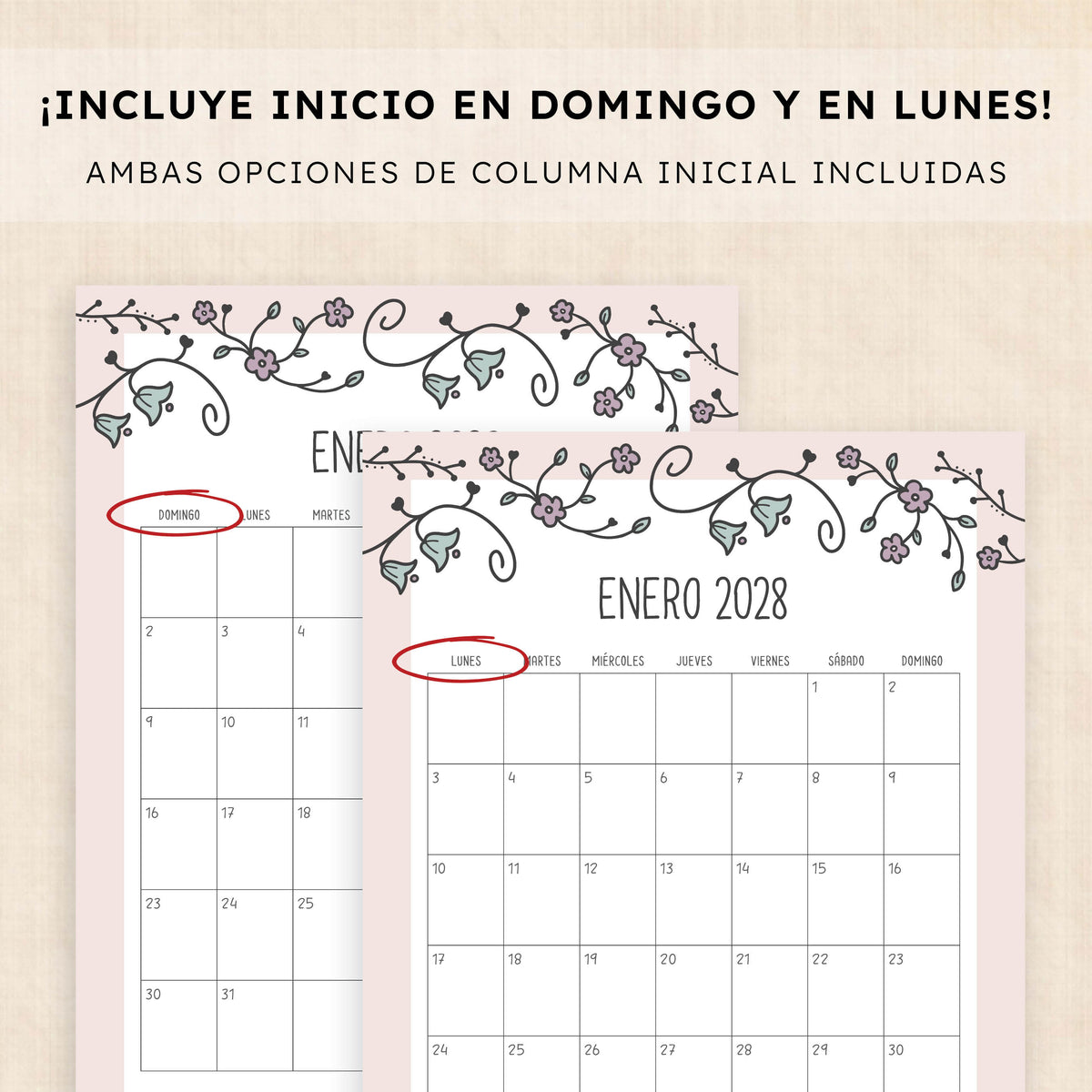 calendario 2028 para imprimir