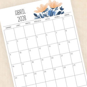 calendario 2028 para imprimir