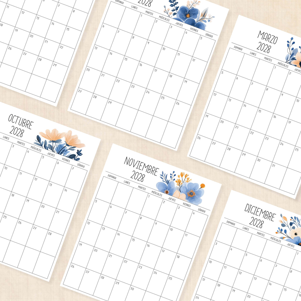 calendario 2028 para imprimir