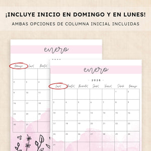 calendario 2028 para imprimir