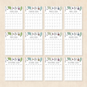 calendario 2028 para imprimir