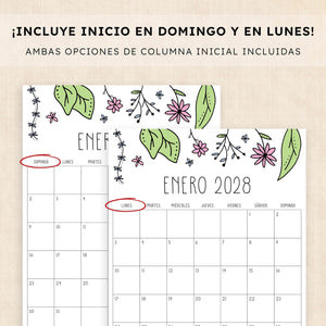 calendario 2028 para imprimir