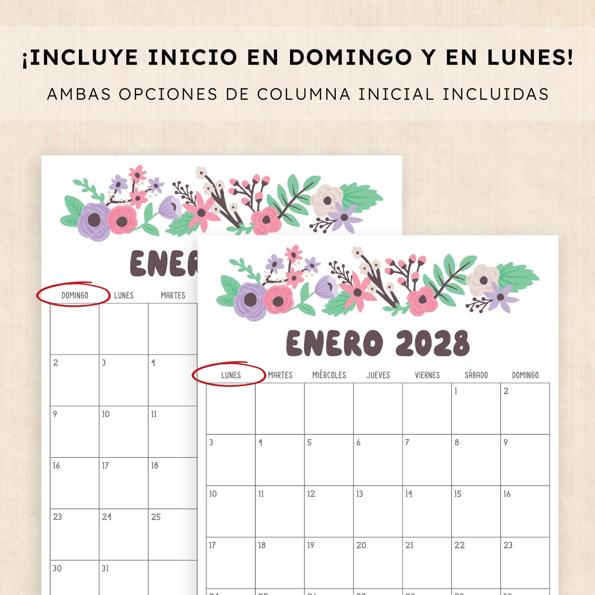 calendario 2028 para imprimir