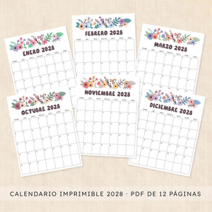 calendario 2028 para imprimir