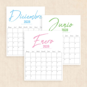 calendario 2028 para imprimir