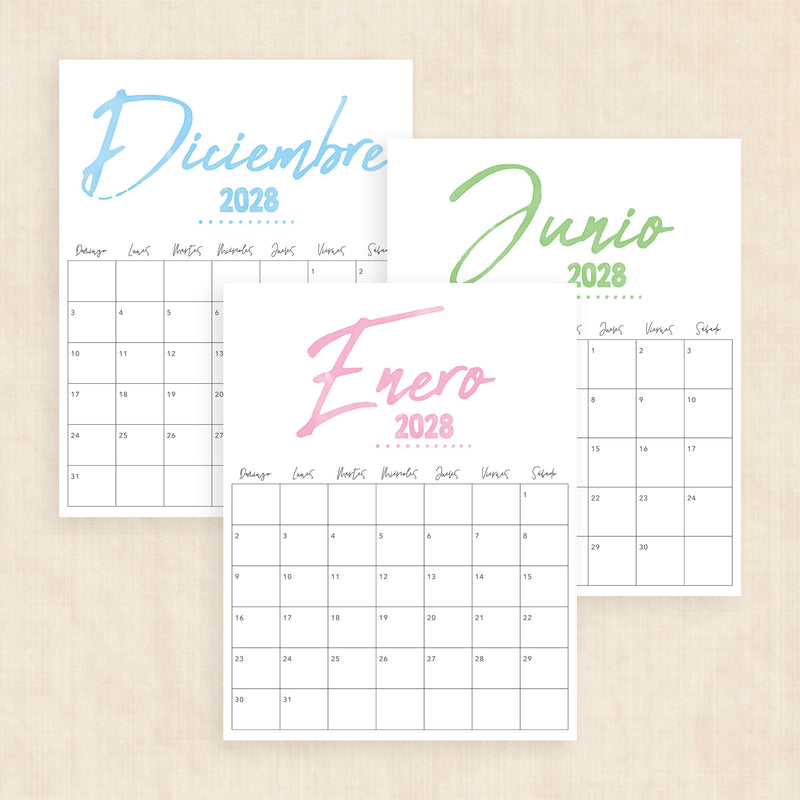 calendario 2028 para imprimir