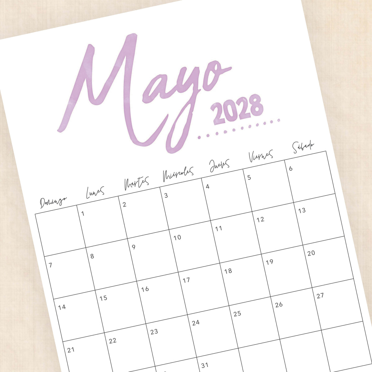 calendario 2028 para imprimir