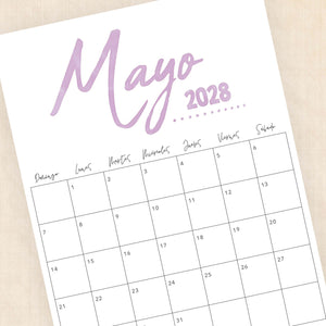 calendario 2028 para imprimir