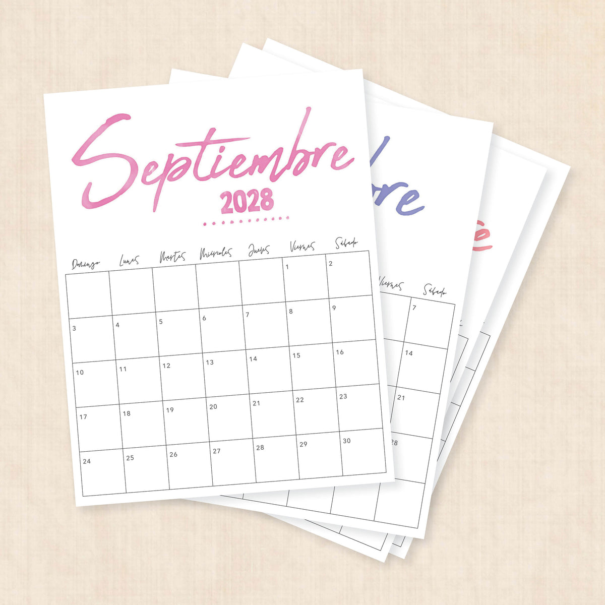 calendario 2028 para imprimir