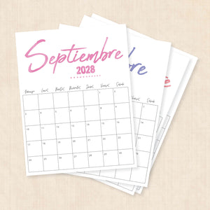 calendario 2028 para imprimir