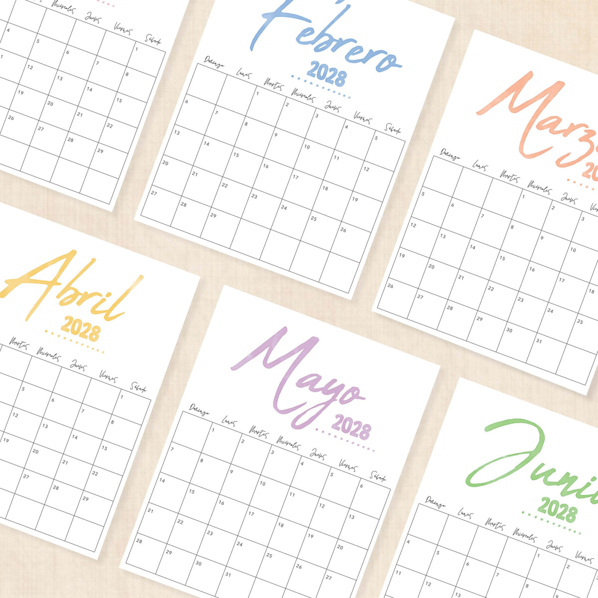 calendario 2028 para imprimir