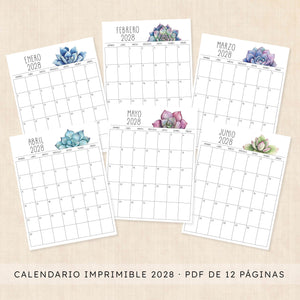 calendario 2028 para imprimir