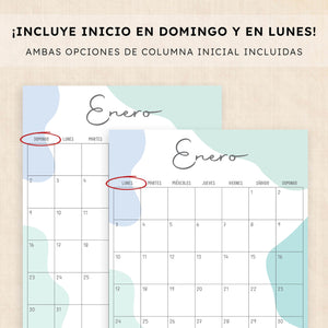 calendario 2028 para imprimir