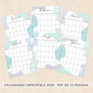 calendario 2028 para imprimir