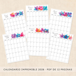 calendario 2028 para imprimir