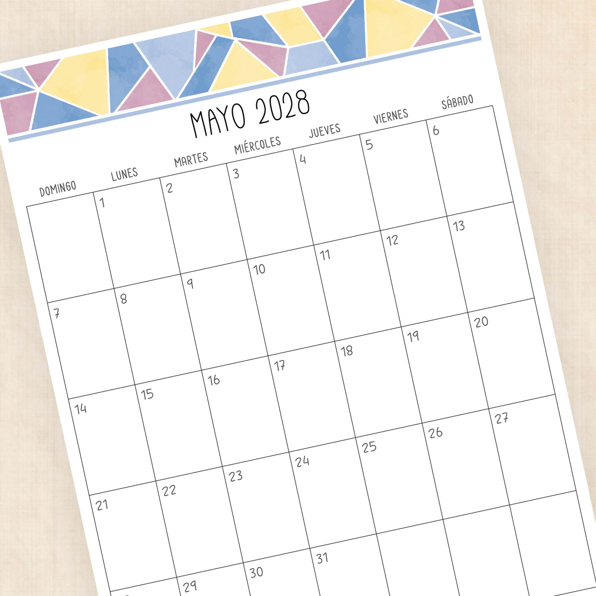 calendario 2028 para imprimir