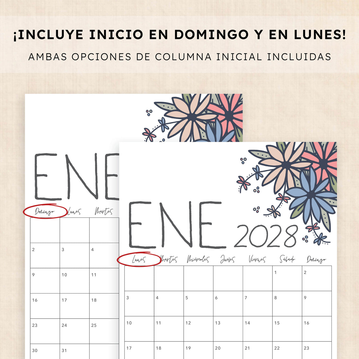 calendario 2028 para imprimir