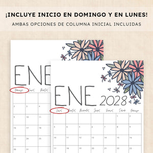 calendario 2028 para imprimir