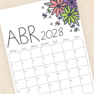 calendario 2028 para imprimir
