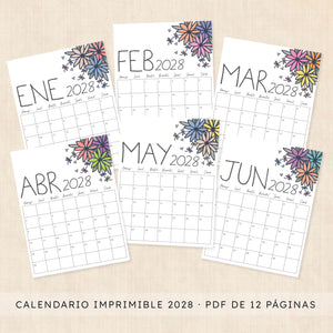 calendario 2028 para imprimir